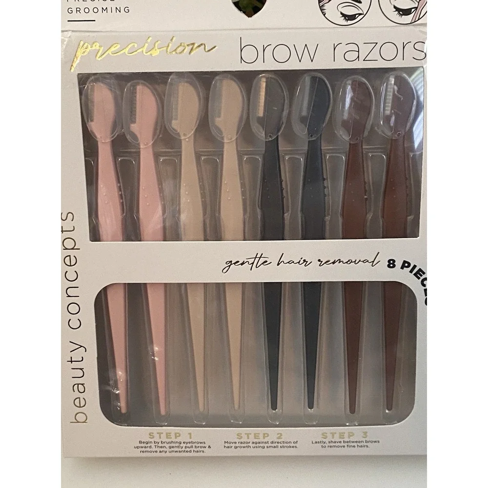 Beauty‎ Concepts 8 Pk Precision Eyebrow Razors Ultra Precise Grooming New In Box